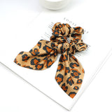 2019 New Chiffon Bowknot Silk Hair Scrunchies Women Pearl Ponytail Holder Hair Tie Hair Rope Rubber Bands Hair Accessories
