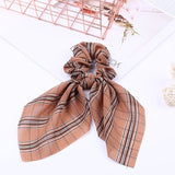 2019 New Chiffon Bowknot Silk Hair Scrunchies Women Pearl Ponytail Holder Hair Tie Hair Rope Rubber Bands Hair Accessories