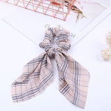2019 New Chiffon Bowknot Silk Hair Scrunchies Women Pearl Ponytail Holder Hair Tie Hair Rope Rubber Bands Hair Accessories