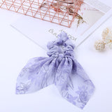 2019 New Chiffon Bowknot Silk Hair Scrunchies Women Pearl Ponytail Holder Hair Tie Hair Rope Rubber Bands Hair Accessories