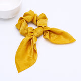 2019 New Chiffon Bowknot Silk Hair Scrunchies Women Pearl Ponytail Holder Hair Tie Hair Rope Rubber Bands Hair Accessories