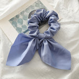 2019 New Chiffon Bowknot Silk Hair Scrunchies Women Pearl Ponytail Holder Hair Tie Hair Rope Rubber Bands Hair Accessories