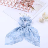 2019 New Chiffon Bowknot Silk Hair Scrunchies Women Pearl Ponytail Holder Hair Tie Hair Rope Rubber Bands Hair Accessories