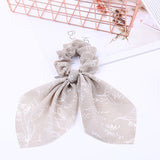 2019 New Chiffon Bowknot Silk Hair Scrunchies Women Pearl Ponytail Holder Hair Tie Hair Rope Rubber Bands Hair Accessories