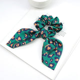 2019 New Chiffon Bowknot Silk Hair Scrunchies Women Pearl Ponytail Holder Hair Tie Hair Rope Rubber Bands Hair Accessories
