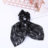 2019 New Chiffon Bowknot Silk Hair Scrunchies Women Pearl Ponytail Holder Hair Tie Hair Rope Rubber Bands Hair Accessories