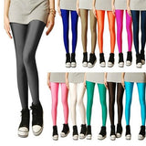 2019 New Spring Solid Candy Neon Leggings for Women High Stretched Female Legging Pants Girl Clothing Leggins Plug Size - app80