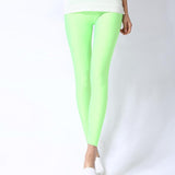 2019 New Spring Solid Candy Neon Leggings for Women High Stretched Female Legging Pants Girl Clothing Leggins Plug Size - app80