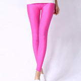 2019 New Spring Solid Candy Neon Leggings for Women High Stretched Female Legging Pants Girl Clothing Leggins Plug Size - app80