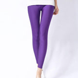 2019 New Spring Solid Candy Neon Leggings for Women High Stretched Female Legging Pants Girl Clothing Leggins Plug Size - app80