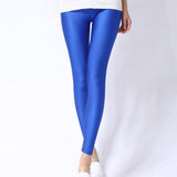 2019 New Spring Solid Candy Neon Leggings for Women High Stretched Female Legging Pants Girl Clothing Leggins Plug Size - app80
