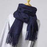 2019 New Winter Scarf Women Solid Winter Cashmere Scarves Soft Warm Lady Pashmina Warm Necker Wool Shawl Wrap Bandana Head Scarf