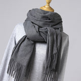 2019 New Winter Scarf Women Solid Winter Cashmere Scarves Soft Warm Lady Pashmina Warm Necker Wool Shawl Wrap Bandana Head Scarf