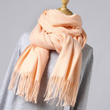 2019 New Winter Scarf Women Solid Winter Cashmere Scarves Soft Warm Lady Pashmina Warm Necker Wool Shawl Wrap Bandana Head Scarf