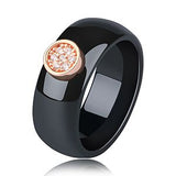 2019 Ring Ceramics 8mm Fashion Exquisite Rhinestone Ceramic Ring for Women Plus One Big Crystal Wedding Female Teen Ring Jewelry