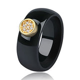 2019 Ring Ceramics 8mm Fashion Exquisite Rhinestone Ceramic Ring for Women Plus One Big Crystal Wedding Female Teen Ring Jewelry