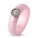 2019 Ring Ceramics 8mm Fashion Exquisite Rhinestone Ceramic Ring for Women Plus One Big Crystal Wedding Female Teen Ring Jewelry