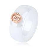 2019 Ring Ceramics 8mm Fashion Exquisite Rhinestone Ceramic Ring for Women Plus One Big Crystal Wedding Female Teen Ring Jewelry