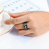 2019 Ring Ceramics 8mm Fashion Exquisite Rhinestone Ceramic Ring for Women Plus One Big Crystal Wedding Female Teen Ring Jewelry