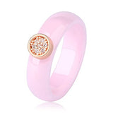 2019 Ring Ceramics 8mm Fashion Exquisite Rhinestone Ceramic Ring for Women Plus One Big Crystal Wedding Female Teen Ring Jewelry