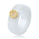 2019 Ring Ceramics 8mm Fashion Exquisite Rhinestone Ceramic Ring for Women Plus One Big Crystal Wedding Female Teen Ring Jewelry