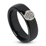 2019 Ring Ceramics 8mm Fashion Exquisite Rhinestone Ceramic Ring for Women Plus One Big Crystal Wedding Female Teen Ring Jewelry