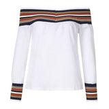 2019 Summer New Women Fashion Long Sleeve Off Shoulder Slash neck White Blouses Shirts Casual Slim Tops Shirts Blusas