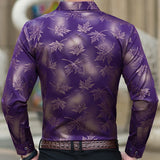 dasda  2019 new social long sleeve maple leaf designer shirts men slim fit vintage fashions men's shirt man dress jersey clothing 36565