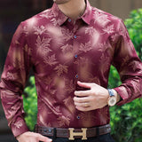 dasda  2019 new social long sleeve maple leaf designer shirts men slim fit vintage fashions men's shirt man dress jersey clothing 36565
