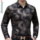 dasda  2019 new social long sleeve maple leaf designer shirts men slim fit vintage fashions men's shirt man dress jersey clothing 36565