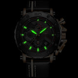 2019LIGE New Fashion Mens Watches Top Brand Luxury Big Dial Military Quartz Watch Leather Waterproof Sport Chronograph Watch Men