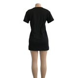 2020 Women Tshirt mini Dress Choker V-neck Summer Dresses Long Short Sleeve Casual Sexy Halter Boho Beach Dress Vestidos autumn