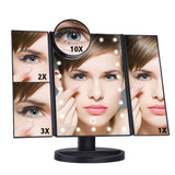 16/22 LED Lights Makeup Mirror Touch Screen Table Desktop Makeup Magnifying Mirrors