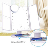 16/22 LED Lights Makeup Mirror Touch Screen Table Desktop Makeup Magnifying Mirrors