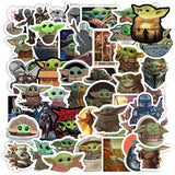 25-50Pcs The Mandalorian Star Wars Baby Yoda Sticker Scrapbooking Suitcase Decal Skateboarding Motorcycle Children Gift Stickers