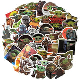 25-50Pcs The Mandalorian Star Wars Baby Yoda Sticker Scrapbooking Suitcase Decal Skateboarding Motorcycle Children Gift Stickers