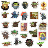 25-50Pcs The Mandalorian Star Wars Baby Yoda Sticker Scrapbooking Suitcase Decal Skateboarding Motorcycle Children Gift Stickers