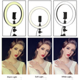 dasda  26cm/10inch LED Selfie Ring Light Dimmable LED Ring Lamp Photo Video Camera Phone Light ringlight For Live YouTube Fill Light