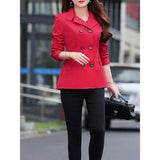 Women's Daily Spring &  Fall Regular Trench Coat, Solid Colored Rolled collar Long Sleeve Polyester Wine / Light Blue / Fuchsia