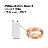2m 5m 10m Copper Wire LED Cabinet light Bedroom Bookcase Decoration flexible String lamp Christmas Wedding Party Indoor Lighting