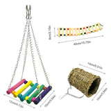 3-Piece Pet Toy Pet Ladder Swing Hammock Nest Swing Pet Hammock Pet Ladder Hamster Sugar Glider Chinchilla Squirrel Parrot