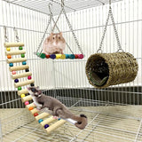 3-Piece Pet Toy Pet Ladder Swing Hammock Nest Swing Pet Hammock Pet Ladder Hamster Sugar Glider Chinchilla Squirrel Parrot