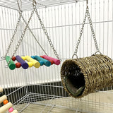 3-Piece Pet Toy Pet Ladder Swing Hammock Nest Swing Pet Hammock Pet Ladder Hamster Sugar Glider Chinchilla Squirrel Parrot