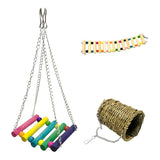 3-Piece Pet Toy Pet Ladder Swing Hammock Nest Swing Pet Hammock Pet Ladder Hamster Sugar Glider Chinchilla Squirrel Parrot