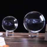 dasda  3D Solar System Crystal Ball Planets Glass Ball Laser Engraved Globe Miniature Model Home Decor Astronomy Gift Ornament 60/80mm