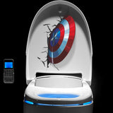 3D Vivid Captain America's Shield Through Wall Stickers Kids Rooms Toilet Decor The Avengers Wall Decals Art PVC Mural Posters