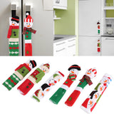 dasda  3PCS/Set Snowman Kitchen Appliance Handle Covers Christmas Decor Kitchen Tools Microwave Door Refrigerator Handle Sets
