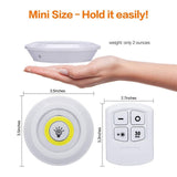 3W Cob Under Cabinet Light LED Wireless Bedroom lights With Remote Control Dimmable Wardrobe Night Lamp For Dormitory Closet