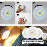 3W Cob Under Cabinet Light LED Wireless Bedroom lights With Remote Control Dimmable Wardrobe Night Lamp For Dormitory Closet