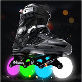 Men's / Women's Inline Skates Adults Wearable, LED Lights Flashing CNC Thicken Alloy - Black, White, Gold